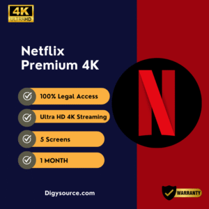 NETFLIX PREMIUM 4K ACCOUNT 1 Month ( 5 Screens )
